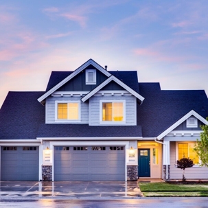 White and blue house